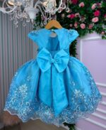Vestido Marie Jardim Encantado Luxo Azul Tiffany - Imagem 5