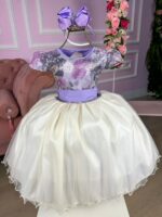Vestido Marie Saia Off Peito Florido Lilas - Imagem 3