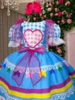 Vestido Marie Junino Luxo Quermesse do Amor Azul - Imagem 8