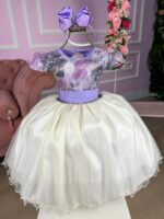 Vestido Marie Saia Off Peito Florido Lilas