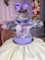 Vestido Marie Saia Off Peito Florido Lilas - Imagem 4