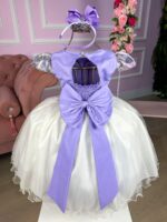 Vestido Marie Saia Off Peito Florido Lilas - Imagem 2