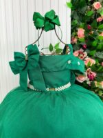 Vestido Banana Club Longo Doce Elegancia Verde Bandeira - Imagem 3