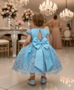 Vestido Marie Jardim Encantado Luxo Azul Tiffany - Imagem 2