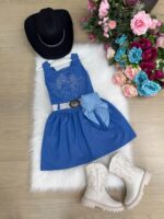 Vestido Blogueirinha Boiadeira do Sertão Jeans - Imagem 3